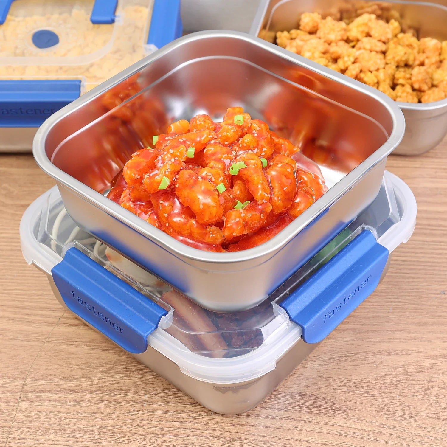 Stainless Steel Fresh-keeping Box Portable Camping Noodles Fruit Sealed Lunch Boxes Home Kitchen Refrigerator Storage Container