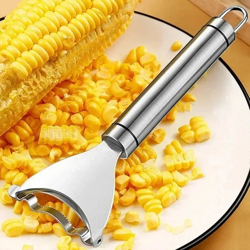 Stainless Steel Corn Stripper – Manual Corn Peeler Tool for Cob Removal & Kitchen Prep