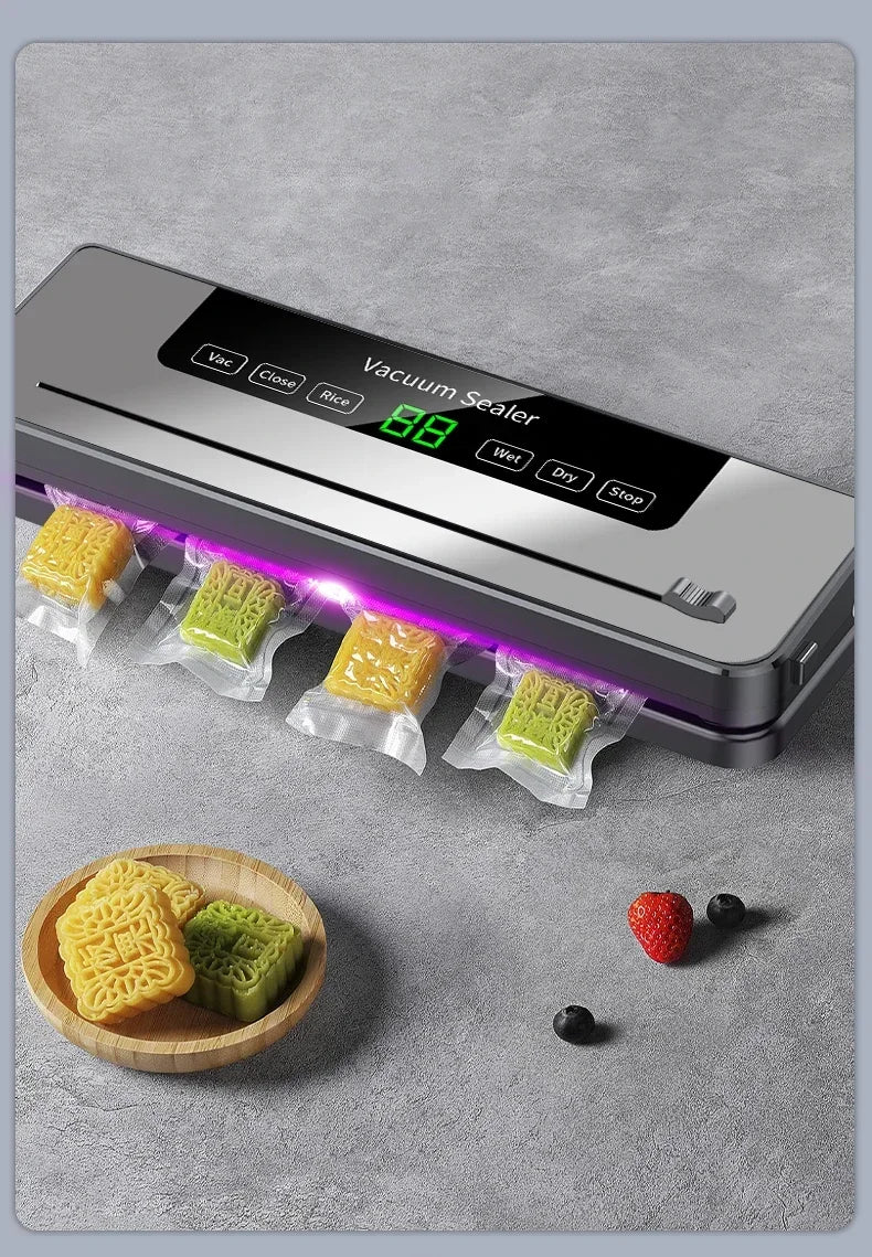 CENRR Vacuum Sealer Machine Food Wet Dry with Kitchen Storage Sealing Machine Built-in Cutter Food Vacuum Packaging Machine