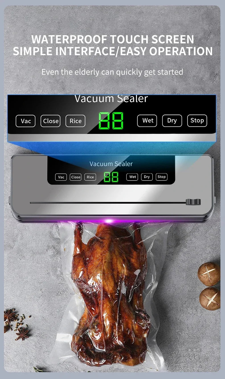 CENRR Vacuum Sealer Machine Food Wet Dry with Kitchen Storage Sealing Machine Built-in Cutter Food Vacuum Packaging Machine