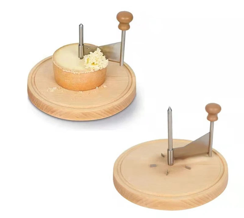 Wood Cheese Curler Spin Cheese Wheel Chocolate Multifunctional Rust-Proof Shredder Cheese Curler Girolle with Handle
