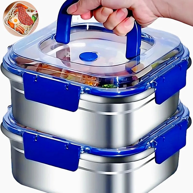 Stainless Steel Fresh-keeping Box Portable Camping Noodles Fruit Sealed Lunch Boxes Home Kitchen Refrigerator Storage Container