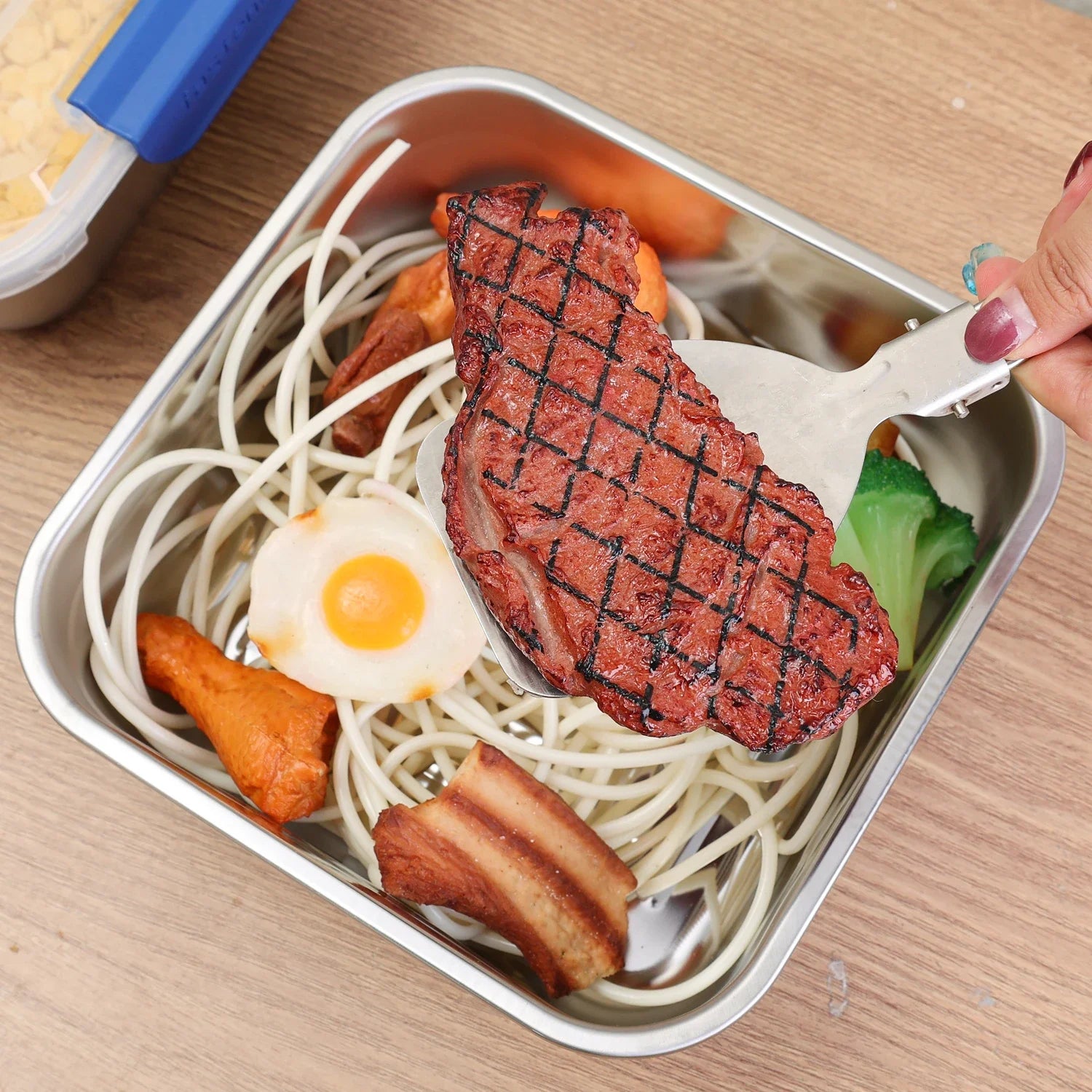 Stainless Steel Fresh-keeping Box Portable Camping Noodles Fruit Sealed Lunch Boxes Home Kitchen Refrigerator Storage Container
