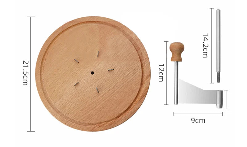 Wood Cheese Curler Spin Cheese Wheel Chocolate Multifunctional Rust-Proof Shredder Cheese Curler Girolle with Handle