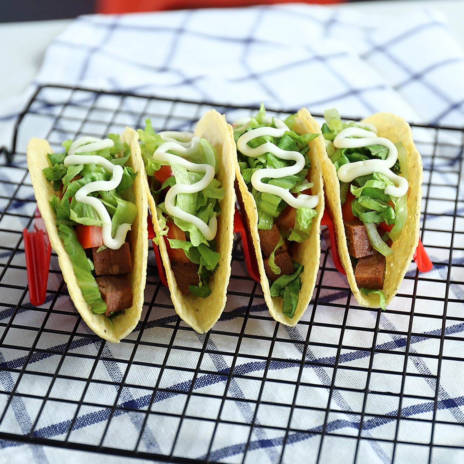 1/6pc Mexican Roll Rack Taco Holder Tortilla Pancake Stand Holder Creative Wave Shape Tray Holder Taco Cake Rack Kitchen Gadgets