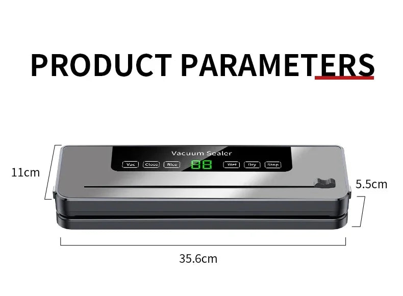 CENRR Vacuum Sealer Machine Food Wet Dry with Kitchen Storage Sealing Machine Built-in Cutter Food Vacuum Packaging Machine