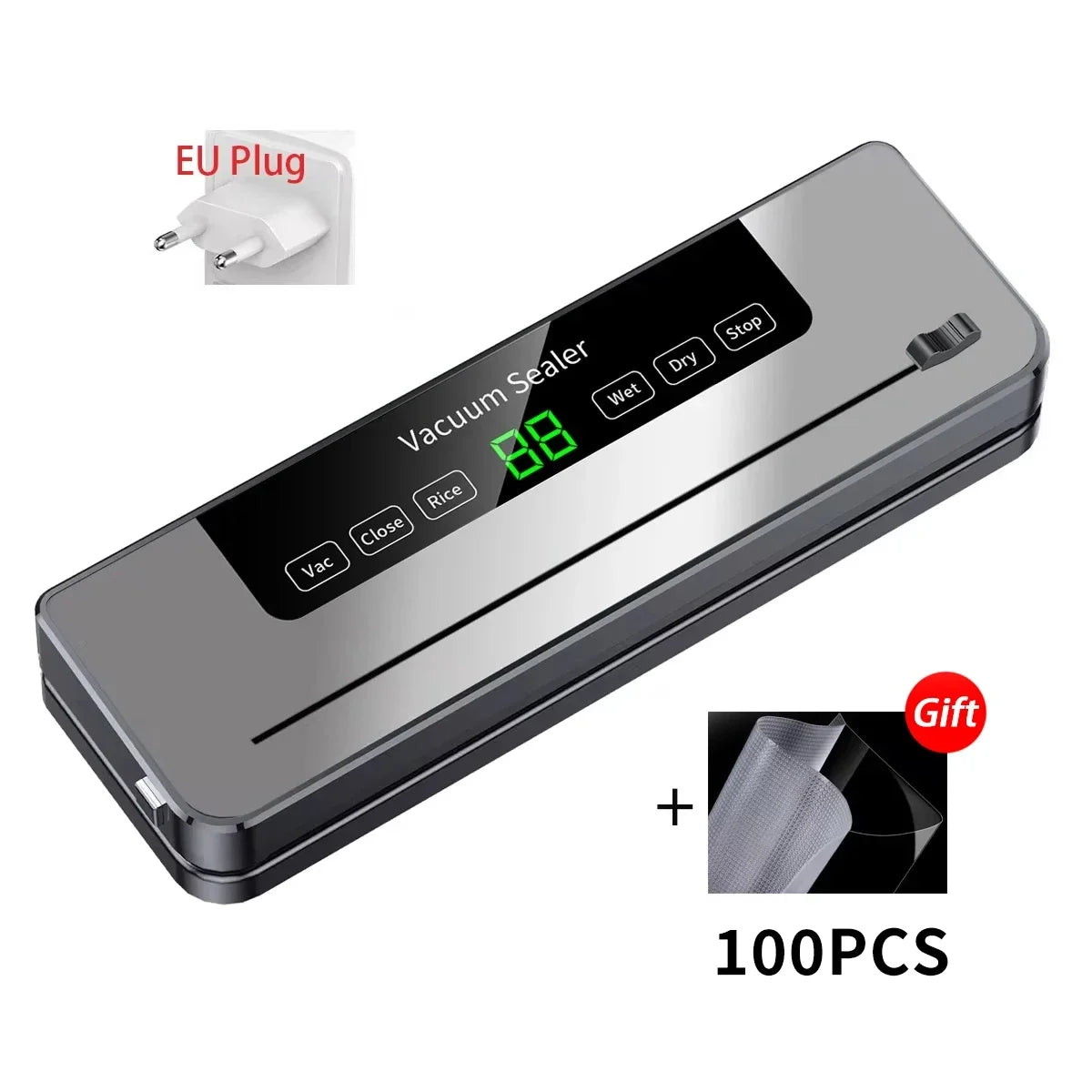 CENRR Vacuum Sealer Machine Food Wet Dry with Kitchen Storage Sealing Machine Built-in Cutter Food Vacuum Packaging Machine