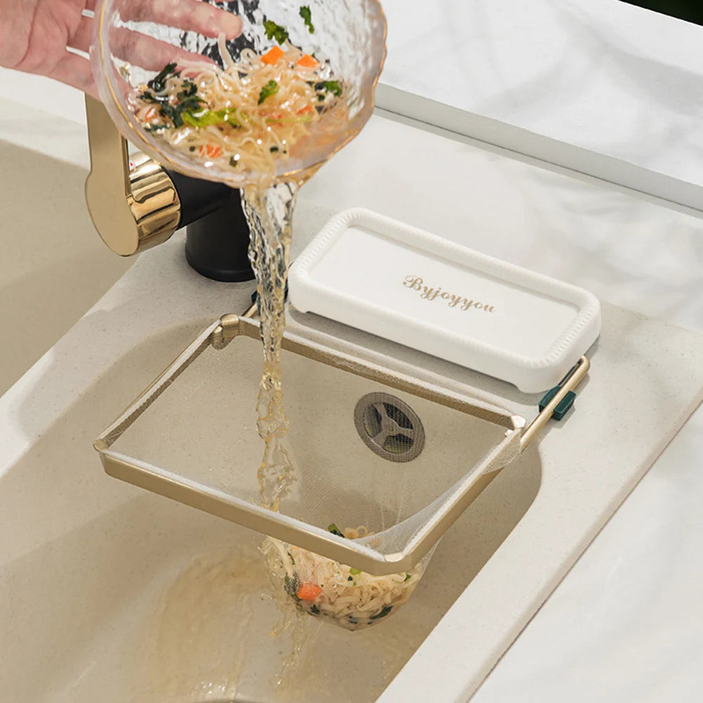 Foldable Sink Strainer Mesh Bag Stand Kitchen Sink Filter Rack Waste Garbage Net Shelf Disposable Garbage Mesh Bag Kitchen Gadge