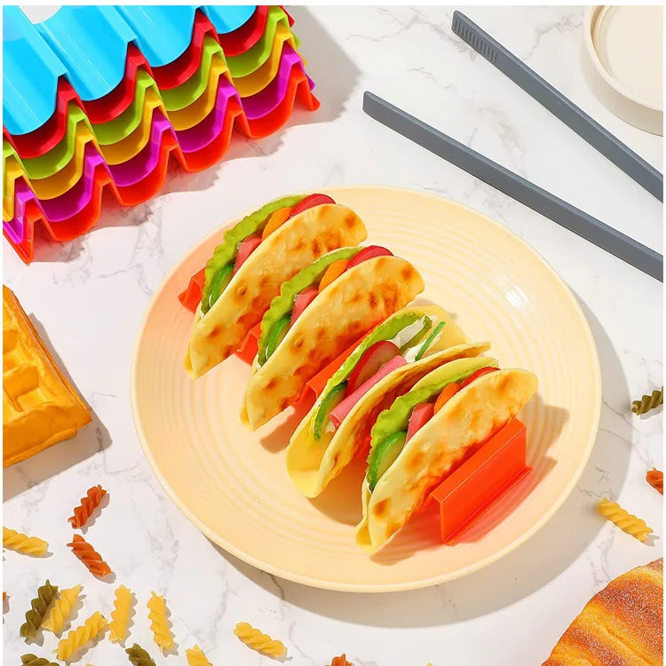 1/6pc Mexican Roll Rack Taco Holder Tortilla Pancake Stand Holder Creative Wave Shape Tray Holder Taco Cake Rack Kitchen Gadgets