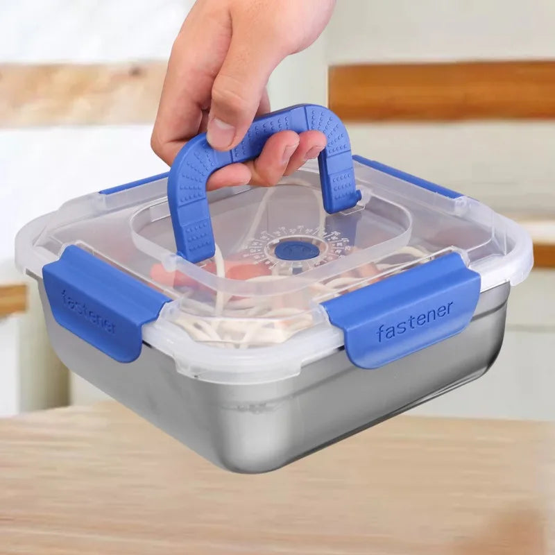Stainless Steel Fresh-keeping Box Portable Camping Noodles Fruit Sealed Lunch Boxes Home Kitchen Refrigerator Storage Container