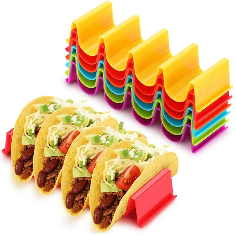 1/6pc Mexican Roll Rack Taco Holder Tortilla Pancake Stand Holder Creative Wave Shape Tray Holder Taco Cake Rack Kitchen Gadgets