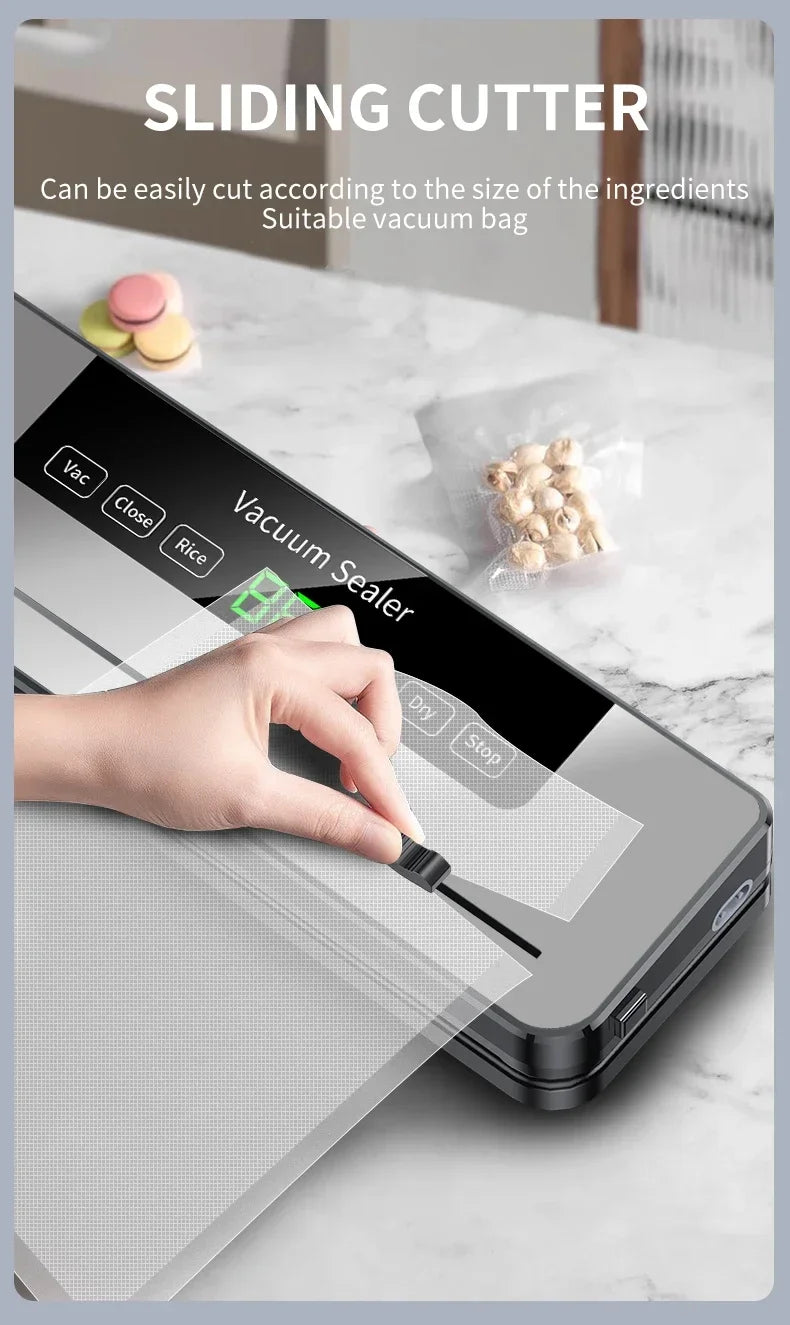 CENRR Vacuum Sealer Machine Food Wet Dry with Kitchen Storage Sealing Machine Built-in Cutter Food Vacuum Packaging Machine