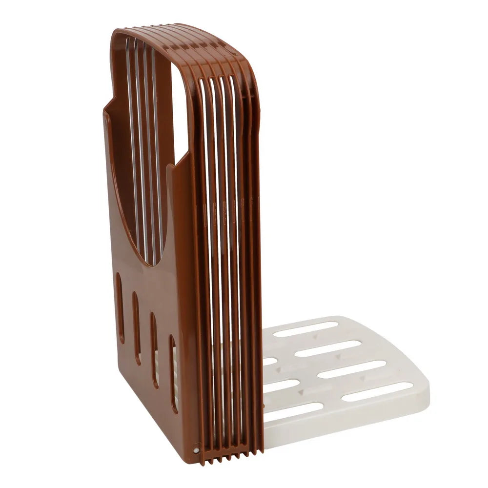 Toast Bread Slicer Stand Plastic Foldable Loaf Cutter Rack Cutting Guide Slicing Tool Bakeware